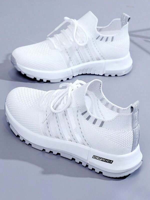ISPORTE Zapatos de estudiante de moda, livianos y de color sólido, zapatillas casuales versátiles con cordones, zapatillas simples con cordones, adecuadas para deportes diarios, caminatas, caminar, correr, etc.