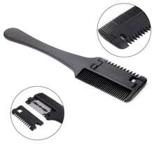 1pc Home Haircut Comb With Hair Trimmer Blade, Double-Sided Trimming Comb,Replaceable Blades,For Trimming Bangs, Thinning Hair, Combing Hair, Trimming Split Ends
