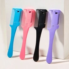 1pc Home Haircut Comb With Hair Trimmer Blade, Double-Sided Trimming Comb,Replaceable Blades,For Trimming Bangs, Thinning Hair, Combing Hair, Trimming Split Ends
