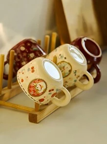 1pc Ceramic Cat Mug, Retro French Ins Style Coffee Cup, Breakfast Milk Oatmeal Mug, Creative Office Coffee Cup, Afternoon Tea Cup, Commercial Espresso Latte Art Cup, Suitable For Christmas Gift, Birthday Anniversary Present, Microwave & Dishwasher Friendly - Multicolor - View 10