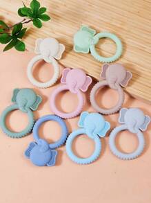 1pc Cute Elephant Silicone Baby Teether, Daily Casual Supplies