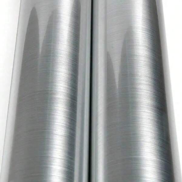 ucdfi 1 Roll ,Home Decor Metal Brushed Silver Decorative Wallpaper ,Peel And Film Stainless Steel ,Kitchen Decor Wall Stickers,Vinyl Waterproof Household Refrigerator Elevator Sticker Gifts Birthday Graduation Wall Paper Room Decor Wall Decor