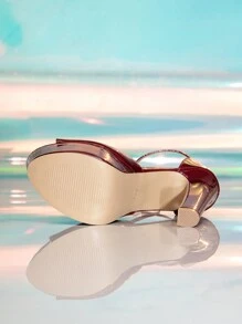 Women's High Platform Chunky Heel Open Toe Super High Heel Sandals