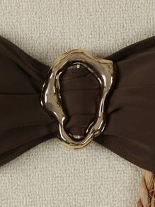 Traje de baño tipo bandeau de un solo color sexy de la marca Polovedo