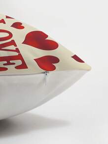 1 pièce Taie d'oreiller imprimée en forme de cœur pour la Saint-Valentin, à un seul côté, housse de coussin pour la décoration de la maison, sans insert de coussin, parfait cadeau de la Saint-Valentin et housse de coussin décorative