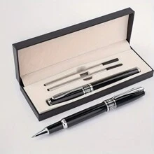 Novo Desenho de Luxo Caneta de Escritório de Metal Preta, Caneta de Esfera Metálica para Assinatura, Caneta Metálica como Presente de Negócios e de Volta às Aulas