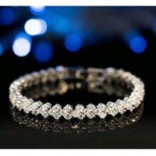 Bride Bracelet Debutante Godmother Party Silver Rhinestone Pul-33 - Silver - View 2