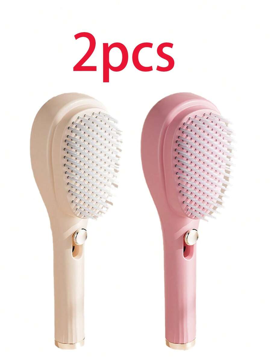 1/2pcs-Self Cleaning Telescopic Massage Comb Magic Comb, Anti-Static Scalp Massage Portable Comb, Suitable For All Hair Types, Hair Brush, Comb, Hair Tools, Hair Products And Accessories For Barber Salon Beauty Back To School, Travel Holiday Essentials, For Women, Brushes, Hair Brush, Detangling Brush, Ball Brush, Mini Hair Brush Set, Wooden Comb, Hair Brush, Detangling Brush, Hairdressing Equipment, Hairdressing, Hair Brush, Brush Hair Brush Set, Comb Hair, Comb For Curls, Detangling Brush, Hair Brush For Women, Barbershop, Hairdressing Equipment - Multicolor - View 1