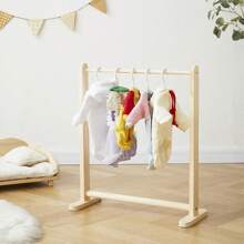 1 pezzo Appendiabiti per bambini in legno, Portabiti per vestirsi da bambini, Appendiabiti in legno per bambini, Organizer per vestiti dei bambini per casa, camera da letto, soggiorno, negozio di abbigliamento, San Valentino - Multicolore - Visualizzare 4