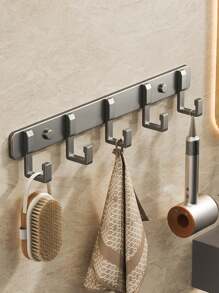 1 pieza Gancho adhesivo de pared sin taladro negro, gancho montado en la pared fuerte y pegajoso para toallas, ropa, ganchos para baño, cocina, detrás de la puerta, decoración del hogar y baño