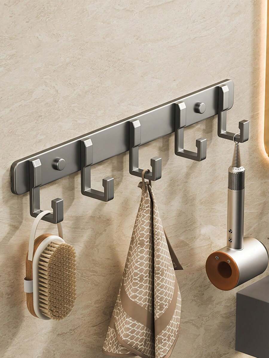 1 pieza Gancho adhesivo de pared sin taladro negro, gancho montado en la pared fuerte y pegajoso para toallas, ropa, ganchos para baño, cocina, detrás de la puerta, decoración del hogar y baño