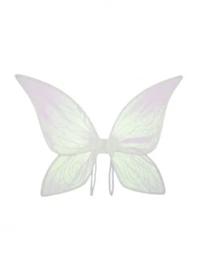1 件欧根纱仙女翅膀、情人节蝴蝶翅膀、天使翅膀、复活节女孩和女人服装、万圣节礼服翅膀、万圣节服装 - 仙女翅膀 - 查看 11