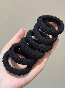 10/5 Scrunchies extra anchos, Ligas elásticas para el cabello, Sujetadores de cola de caballo, Bandas elásticas duraderas y de alta elasticidad adecuadas para cabello grueso, Regalo de graduación, Sujetadores de cola de caballo, Ligas para el cabello, Scrunchies, Accesorios para el cabello, Bandas de goma, Accesorios de belleza para el hogar - Negro - Ver 6