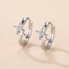 1 par de pendientes con diseño minimalista de estrella, accesorios versátiles de fiesta de estilo coreano para mujeres