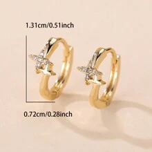 1 par de pendientes con diseño minimalista de estrella, accesorios versátiles de fiesta de estilo coreano para mujeres