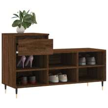 Stylish Brown Oak Engineered Wood Shoe Cabinet 100 Cm For Organized Storage - Brown - View 3