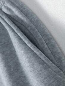 1 Stück Jungen/Teenager Einfarbige Lässige Outdoor Sport Kordelzug Multi-Taschen Fleece Cargohose