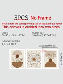 3入組幾何樣式無框畫 - 彩色 - 查看 13