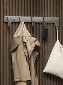 1 pieza Gancho adhesivo de pared sin taladro negro, gancho montado en la pared fuerte y pegajoso para toallas, ropa, ganchos para baño, cocina, detrás de la puerta, decoración del hogar y baño