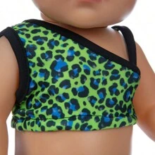 18 英寸逼真重生娃娃服装，适合 43 厘米大号娃娃，豹纹泳装配饰（不含娃娃） - 18吋娃娃衣服 - 查看 2