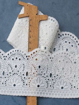 1 件精美棉质刺绣蕾丝花边，DIY 服装缝纫配件，用于袖口、衣领、裙摆装饰