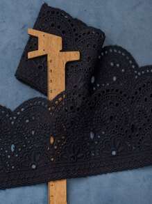 1pc Fine Cotton Embroidered Lace Trim, DIY Garment Sewing Accessory For Cuffs, Collars, Skirt Hem Decoration