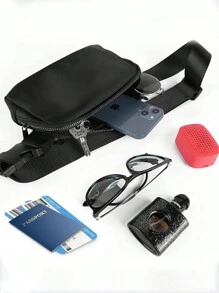 1 szt. Unisex Mini torba biodrowa z regulowanym paskiem, odpowiednia dla par, fitness, biegania, podróży, pieszych wędrówek