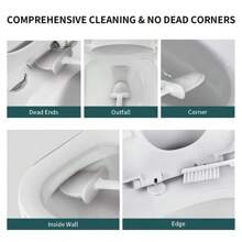 Wall Hanging Toilet Brush With Holder Long Handled Silicone Toilet Brush Soft Bristles WC Cleaning Brush Bathroom Accessories
