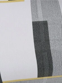 1pc Asymmetrical Color Block Patchwork Print Sofa Cover 3 Seater, All-Season Elastic Dust-Proof Sofa Protector, Suitable For Living Room Home Decor