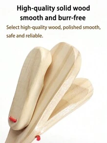 Wooden Cartoon Colorful Long Handle Clapper Percussion Musical Instrument, Beginner Musical Teaching Tool, Suitable For Outdoor Performance, Music Lover, Beginners - Multicolor - View 6