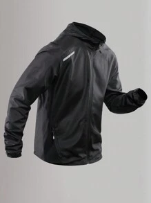 Giacca sportiva casual da uomo, ad asciugatura rapida e leggera, con pannelli in rete, strisce rifrangenti, chiusura con zip anteriore, adatta per running, fitness, attività all''aperto - primavera/estate