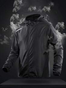 Giacca sportiva casual da uomo, ad asciugatura rapida e leggera, con pannelli in rete, strisce rifrangenti, chiusura con zip anteriore, adatta per running, fitness, attività all''aperto - primavera/estate