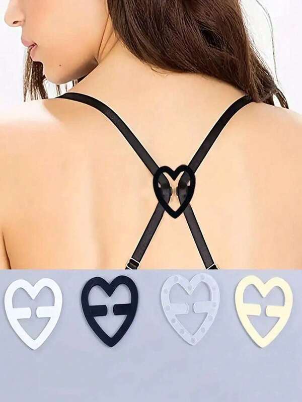 4 szt. (po jednym z każdego koloru) klips do paska biustonosza w kształcie miłości, niewidoczna antypoślizgowa klamra do paska biustonosza, pielęgnacja ciała, podróże, sport, outdoor, pasek świąteczny na prezent świąteczny