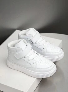 Tênis casuais versáteis com amortecimento e blocos de cores para meninos e meninas, calçados esportivos esportivos para crianças, outono/inverno