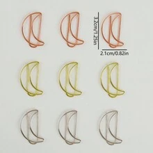 10PCS Moon Paper Clips, Fixed Book Paper Clips, Creative Design, Minimalist Learning Gifts, Stationery, Multiple Choices,Mother's Day Gift,Back To School,School Supplies
