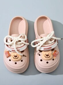 New Lace-Up Accessory Fashion Simple Hollow Out Sandals For Women, Elegant Lady Versatile Flat Platform Clogs - Pink - View 4