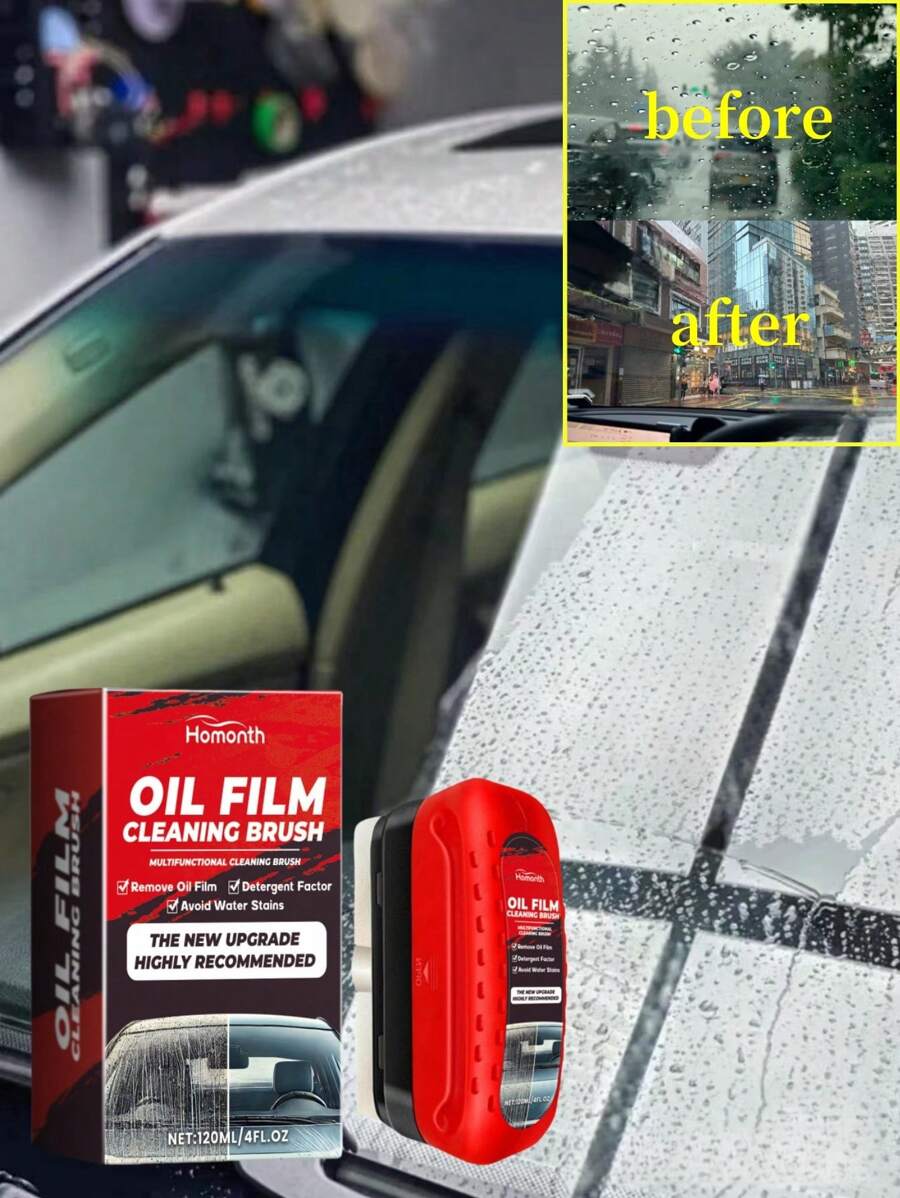 Nettoyant Pour Vitres Voiture Nanotechnologie - Brosse 3 En 1 Anti-Buée, Anti-Pluie, Anti-Traces - Pour Pare-brise, Miroirs, Fenêtres Maison