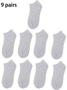 9/15 pares de calcetines de media caña para hombres, calcetines suaves y transpirables adecuados para uso diario para hombres y mujeres, calcetines de media caña unisex simples y cómodos