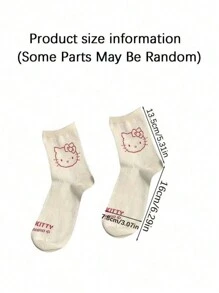 Sanrio 3pairs Christmas Decoration 1Pc Socks Kitty Cat Cute Soft Japanese Style Mid Tube Socks Women's Stockings & Hosiery Hello Kittys Kuromis Cinnamorolls My Melodys Pochaccos Pom Pom Purins