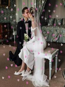 15/30g Recortes de papel con forma de corazón para el Día de San Valentín, recortes de papel para decorar mesas de fiesta. Se utilizan para globos, bodas, festivales, cumpleaños - Multicolor - Ver 10