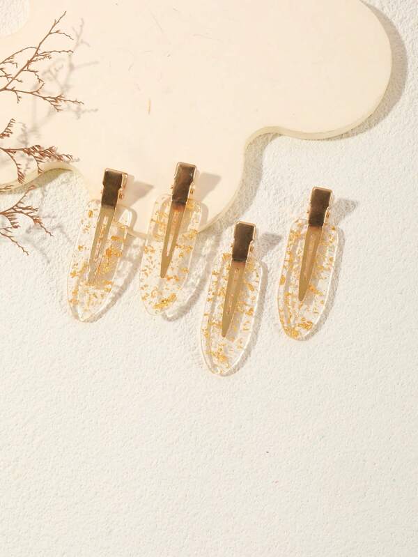 4pcs Acetate Seamless Bangs Side Hair Clips, Suitable For Women To Wear Daily For Makeup, Hygiene, Gift For Friends & Girlfriends