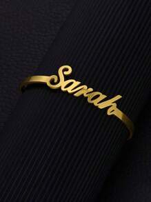 1 件优雅可定制字母名字手链 - 不锈钢，适合休闲佩戴和送礼 - 多色 - 查看 3