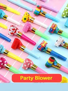 10PCS/30PCS/50PCS/100PCS Multi-Pattern Random Party Blowout: Colorful Birthday Horns, Christmas, New Year, Easter Party Noisemakers, Whistles, Party Favors, Easter, Valentine's Day, Mother's Day Gifts