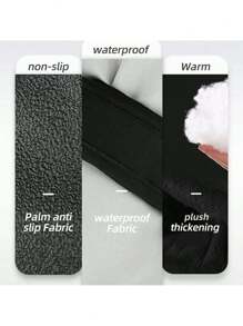 男士冬季滑雪手套，触摸屏雪地手套，防水防风冬季滑雪手套，适合寒冷天气滑雪和单板滑雪 - 黑色 - 查看 8