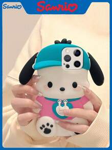 Sanrio Brand Solid Color Bow KT Cat Anti Fall Soft Phone Case Compatible With Iphone X/XS/XR, IPhone7/8, IPhone11, IPhone11PRO, IPhone11PROMAX, IPhone12, IPhone12PRO, IPhone12PROMAX, IPhone13, IPhone13PRO, IPhone13PROMAX, IPhone14, IPhone14PRO, IPhone14PLUS, IPhone14PROMAX, IPhone15, IPhone15PRO, IPhone15PLUS, IPhone15PROMAX, IPhone16, IPhone16PLUS, IPhone16PRO, IPhone16PROMAX, With Phone Holder