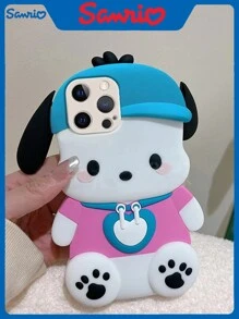 Sanrio Brand Solid Color Bow KT Cat Anti Fall Soft Phone Case Compatible With Iphone X/XS/XR, IPhone7/8, IPhone11, IPhone11PRO, IPhone11PROMAX, IPhone12, IPhone12PRO, IPhone12PROMAX, IPhone13, IPhone13PRO, IPhone13PROMAX, IPhone14, IPhone14PRO, IPhone14PLUS, IPhone14PROMAX, IPhone15, IPhone15PRO, IPhone15PLUS, IPhone15PROMAX, IPhone16, IPhone16PLUS, IPhone16PRO, IPhone16PROMAX, With Phone Holder