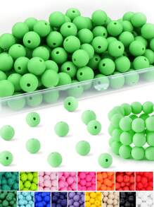 160Pcs Silicone Beads 12mm Mix Color, Bulk Silicone Beads For Keychain Making, 12mm Silicone Beads For Pens And Bracelet Making