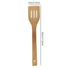 6pcs/1PC Wooden Utensils, Wooden Spoons For Cooking Bamboo Utensil Set, Apartment Essentials Wood Spatula Spoon Nonstick Kitchen Utensil Set, Premium Quality Housewarming Gifts Wooden Utensils For Everyday Use,School Supplies