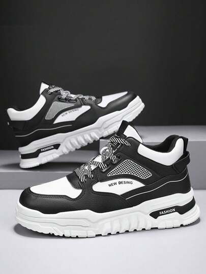 Men's Casual Sneakers, Youth Personalized Street Style Male Skate Shoes, Athleisure Footwear