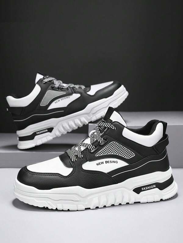 Men's Casual Sneakers, Youth Personalized Street Style Male Skate Shoes, Athleisure Footwear